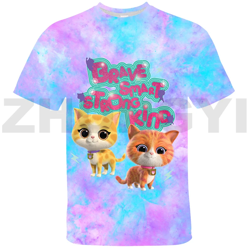3D футболка оверсайз, футболка SuperKitties, мужская уличная одежда с рисунком кота аниме с коротким рукавом, футболки с графическим рисунком для мальчиков