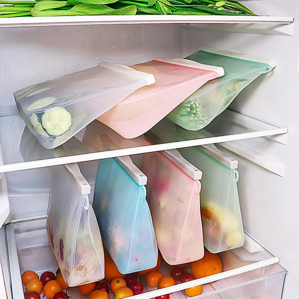 Герметичная сумка для хранения продуктов с легким уплотнением из силикагеля для замораживания овощей и фруктов, галлонная сумка для дома