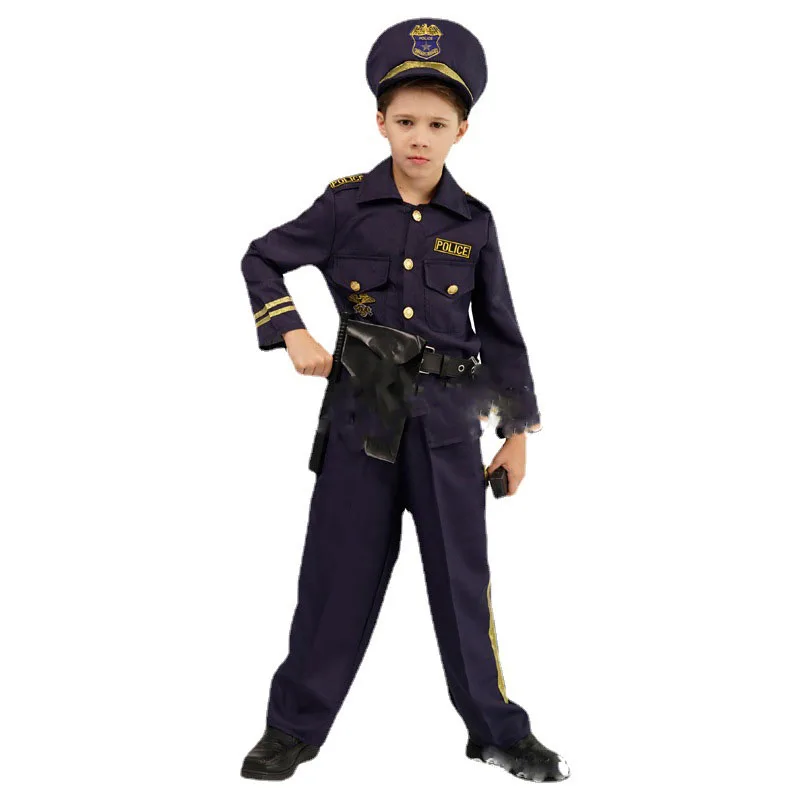 Детские костюмы для Косплея на Хэллоуин 2022, Модная Маленькая полицейская форма, маскарадная одежда, одежда для выступлений на сцене