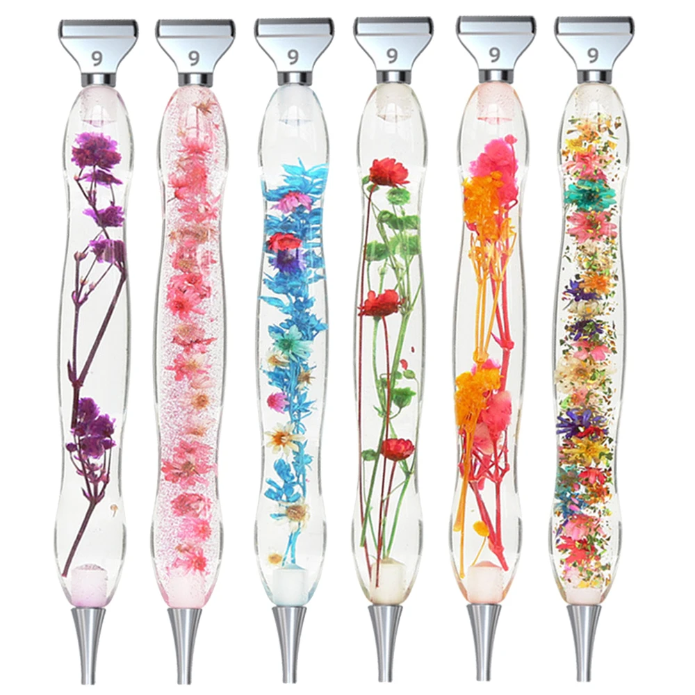 Инструмент для алмазной живописи 5D, ручка для точечного сверления из цветочной смолы, Металлические насадки для ручек, Аксессуары для алмазной вышивки крестом