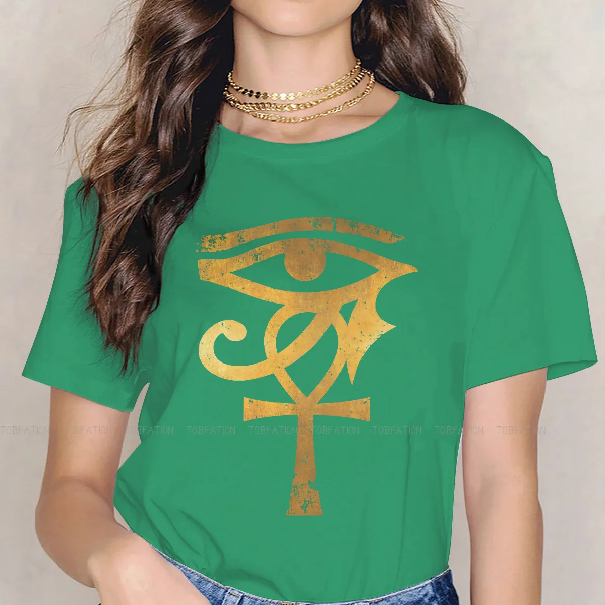 Футболка в стиле Archaeologist Gold для девочки, египетский глаз Гора Анкх, удобная футболка с графическим рисунком нового дизайна, материал Ofertas