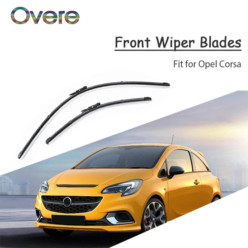 1 комплект резиновых автомобильных щеток переднего стеклоочистителя Overe для Opel Corsa C D E 2018 2017 -2000 Оригинальные Аксессуары для замены