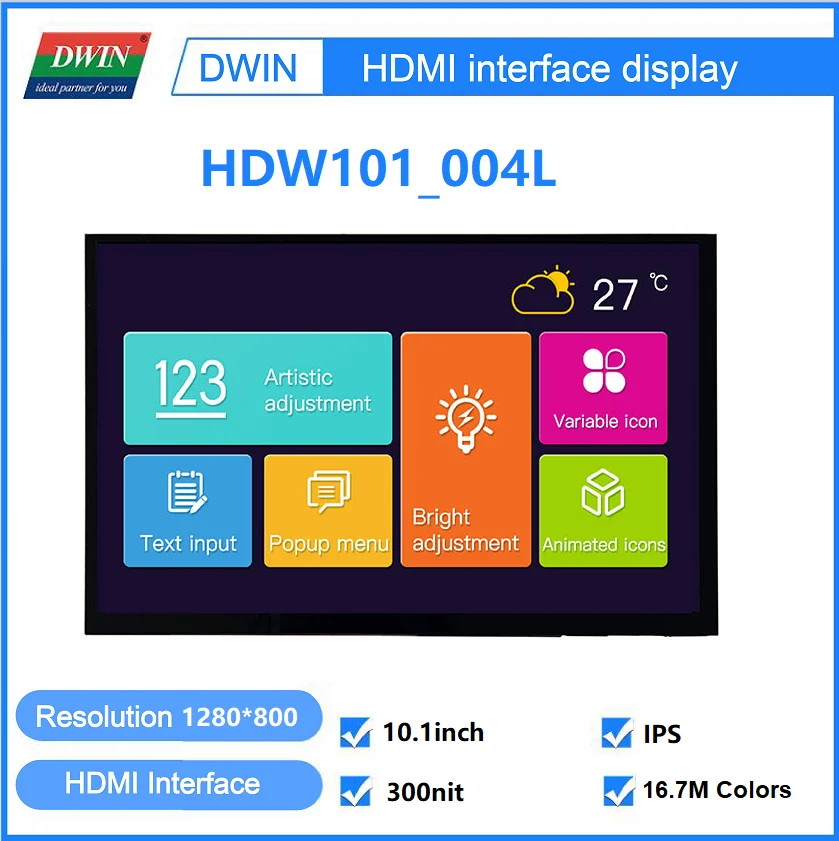 10,1-дюймовый IPS-монитор с разрешением 1280 * 800, емкостный сенсорный экран HDMI, подходит для Windows, Raspberry Linux и других ПК