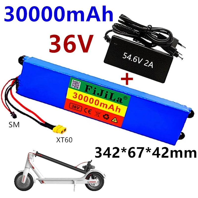 100%  novo bloco de bateria de íon de lítio 36v 30ah, adequado para xiaomi mijia m365 bateria elétrica scooter bms + carregador