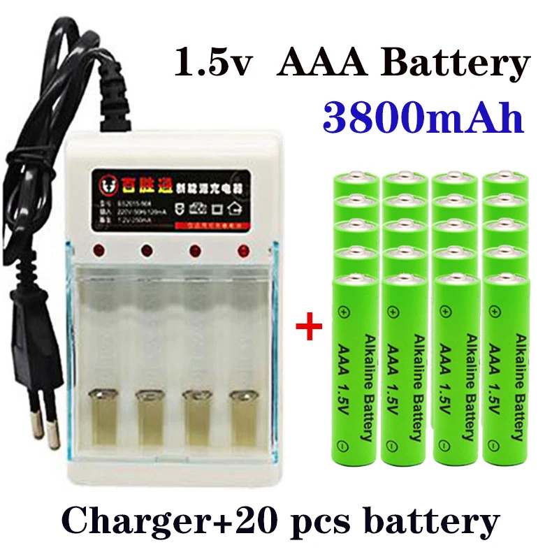 100% Новый 3800 мАч Щелочной аккумулятор AAA AAA аккумуляторная батарея для игрушки с дистанционным управлением Batery Дымовая сигнализация с зарядным устройством