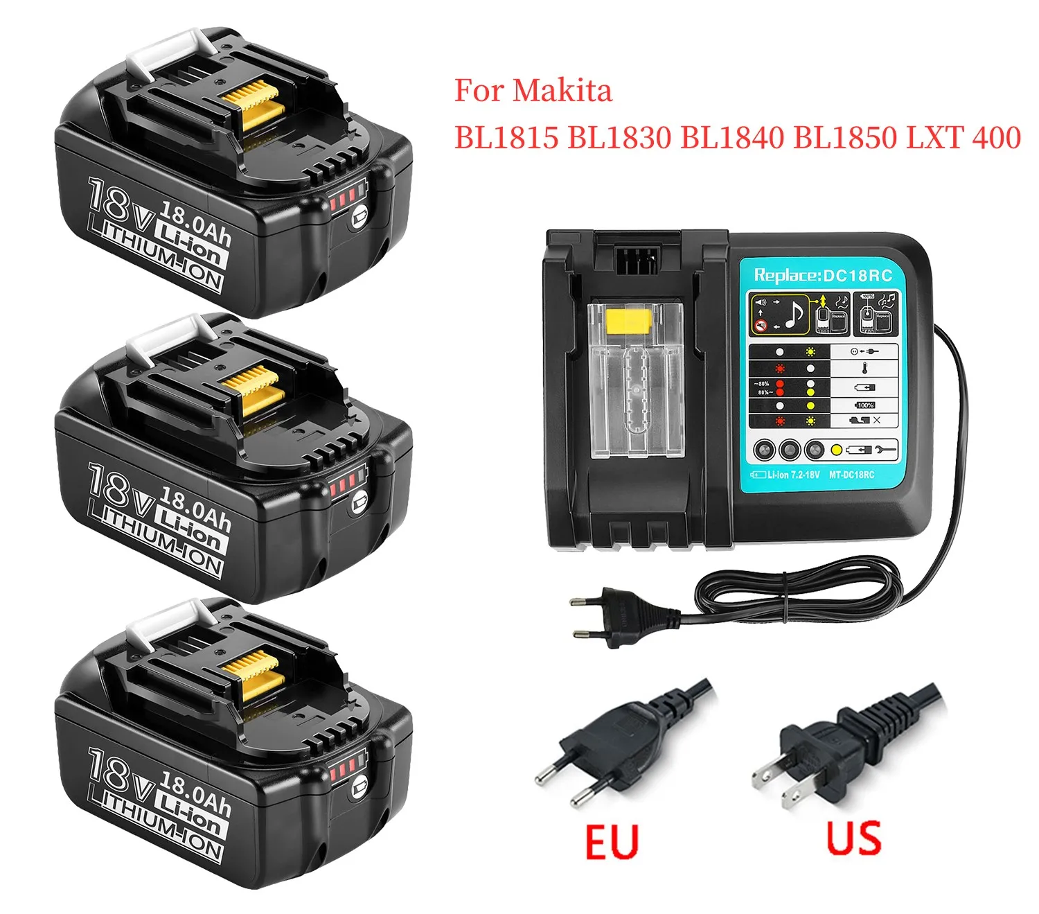 100% Оригинальная Аккумуляторная Батарея Makita 18V 18000mAh для Электроинструментов со Светодиодной Литий-ионной Заменой LXT BL1860B BL1860 BL1850