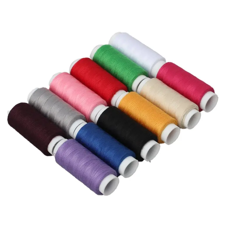 12 шт./компл. бытовая мини-разноцветная катушка полиэфирных швейных ниток для одежды