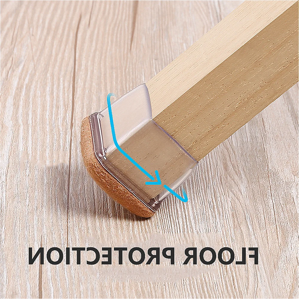 16шт Подушечек для ножек нового стула с Нескользящим ковриком и силиконовыми колпачками - Защитят Ваш пол от повреждений и шума