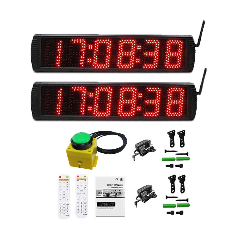 2 5-дюймовые цифровые настенные часы для наружного использования с функцией синхронизации с секундомером для полевых мероприятий