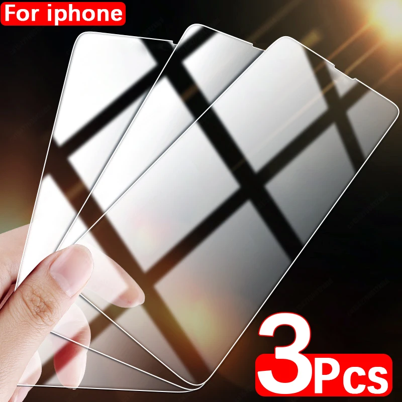 3ШТ Закаленное Стекло Для iPhone 14 13 12 11 Pro Max Screen Protector 6 6S 7 8 Plus Full Cover Glass X Xs Max Se 2020 Xr Film