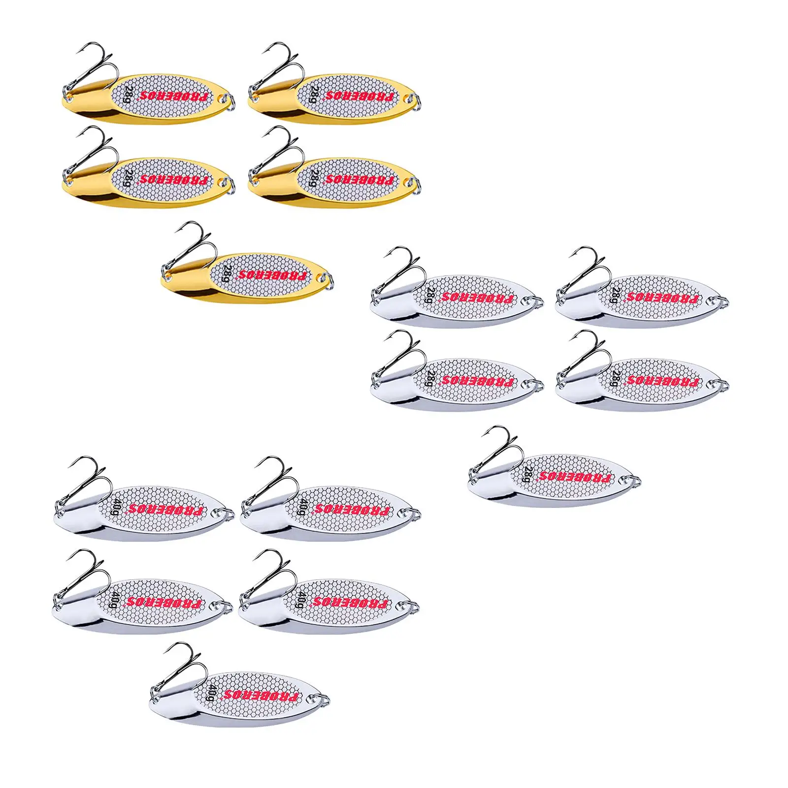 5x Рыболовных ложек, приманок, жестких рыболовных приманок для заброса на большие расстояния, пресноводных 28 г