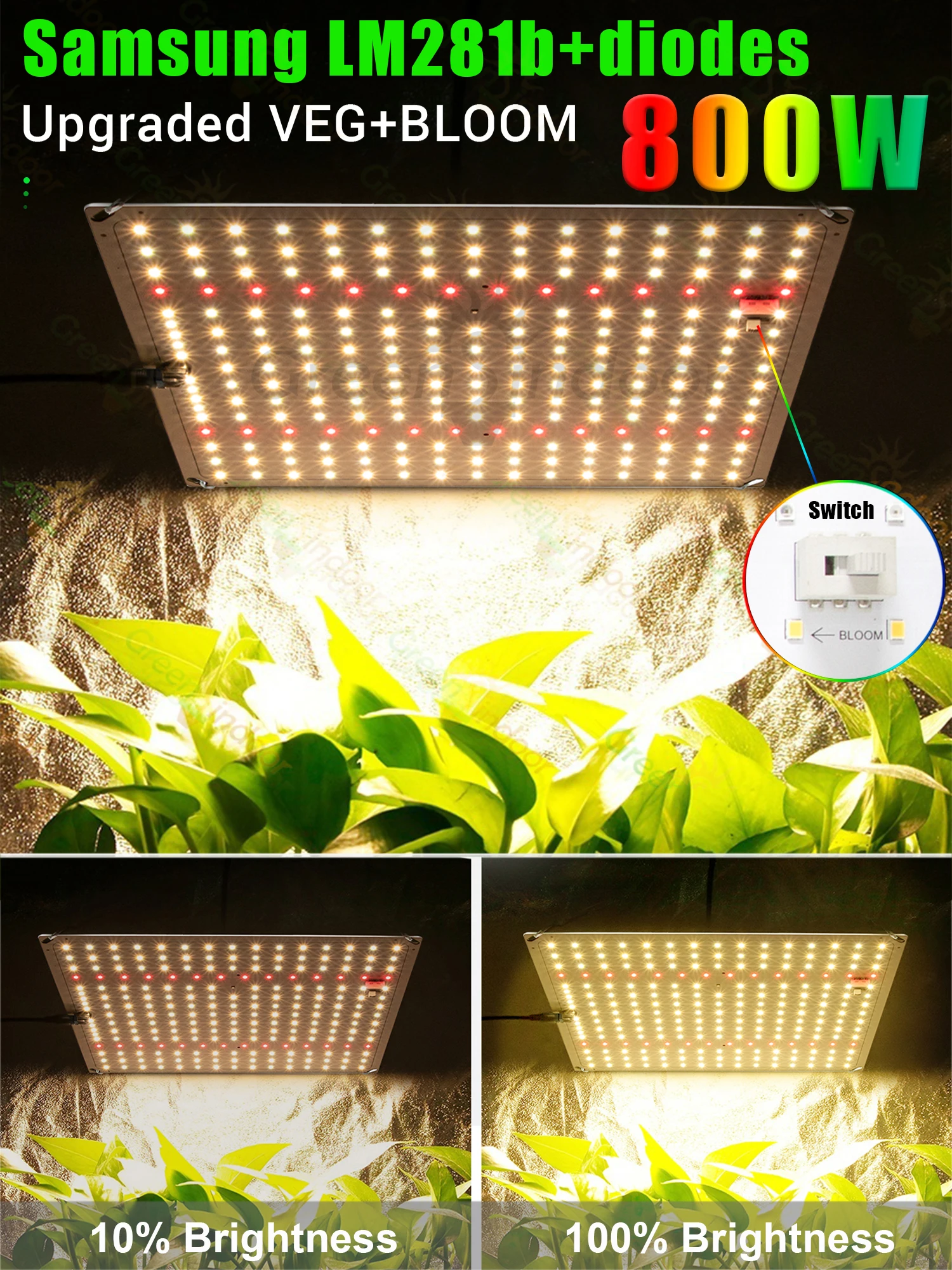 800W Dimmable Led Grow Light Veg/Bloom 2 режима фитолампы Silent Quantum Board LM281B + Лампа Для Выращивания Чипов в Гидропонике с ИК