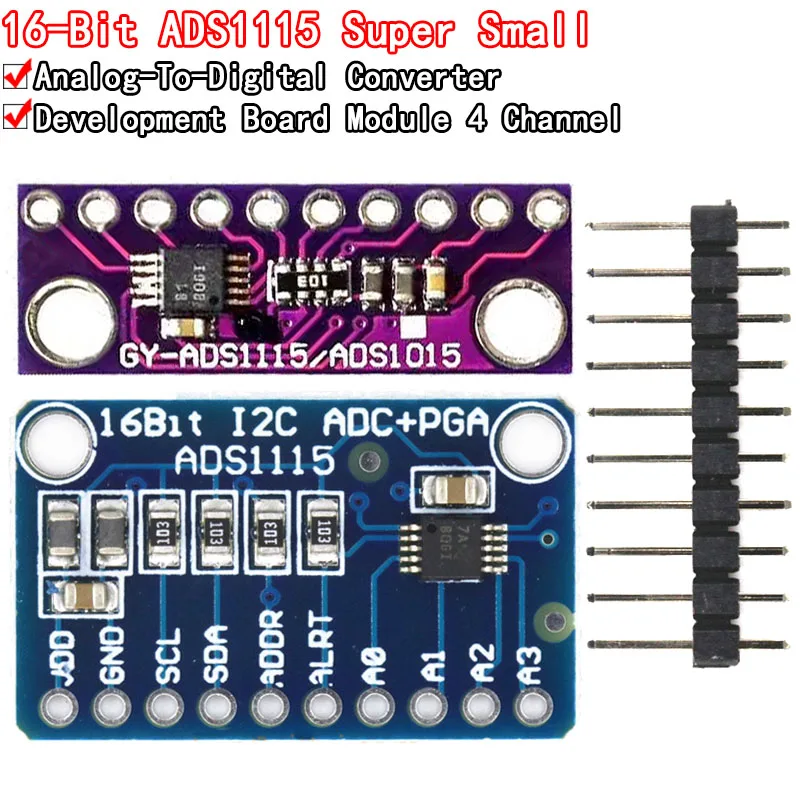 ADS1115 16 Битный Модуль I2C Прецизионный АЦП 4 Канальная Плата разработки Pro Усилитель усиления от 2,0 В до 5,5 В для Arduino RP