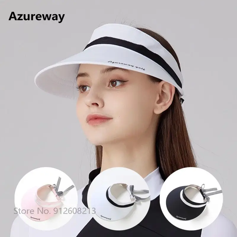 Azureway Летние Солнцезащитные шляпы с защитой от ультрафиолета, женские кепки для гольфа с бантом, женская уличная солнцезащитная шляпа для гольфа, Дышащая бейсбольная спортивная кепка