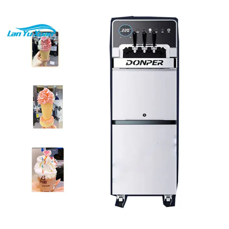 CHANDA 3 Flavors Коммерческая машина для приготовления рожков мороженого из нержавеющей стали, Холодильник, машина для мягкой подачи мороженого
