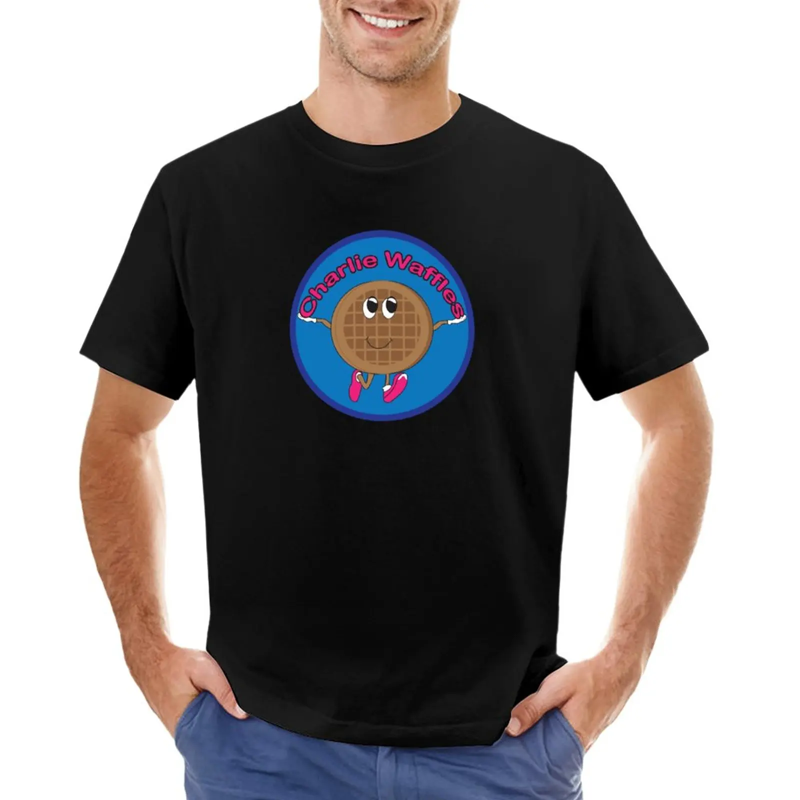 Charlie Waffles! Футболка, короткая одежда в стиле хиппи, мужские футболки с графическим рисунком.