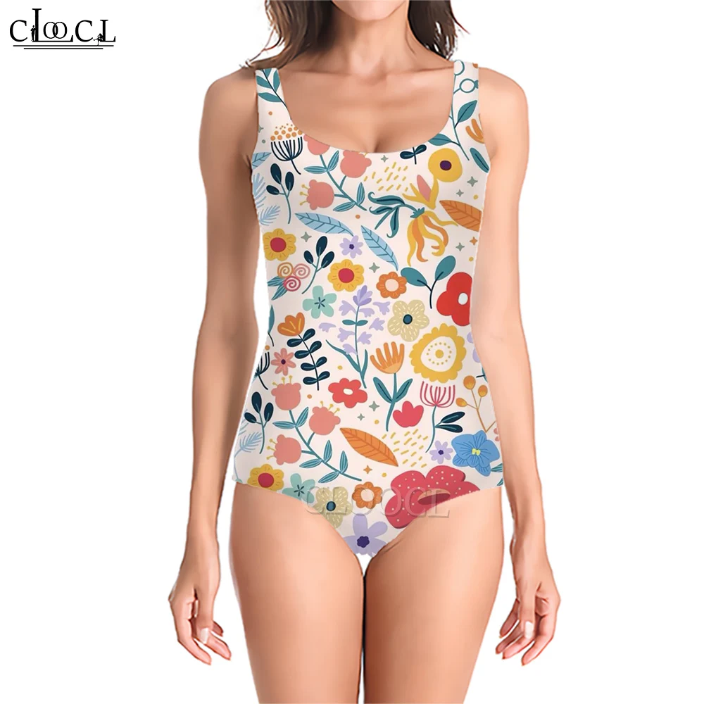CLOOCL Элегантный купальник для женщин, спортивная одежда, купальные костюмы, прекрасный цельный купальник в праздничном стиле с цветочным принтом