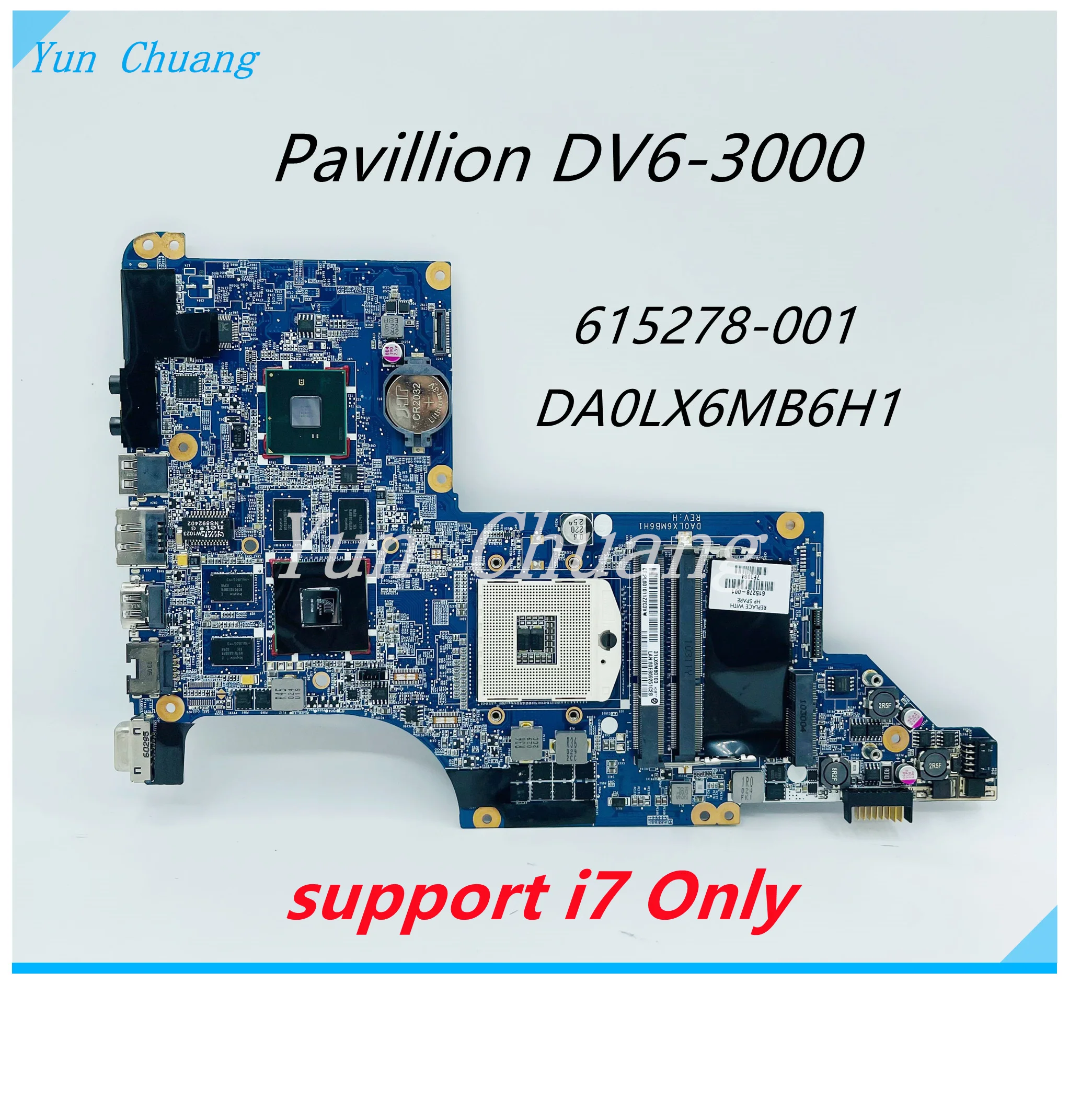 DA0LX6MB6H1 630278-001 592816-001 615278-001 Для HP DV6-3000 Материнская плата ноутбука HD5650 1 ГБ GPU DDR3 поддержка I7 Только полностью tesed