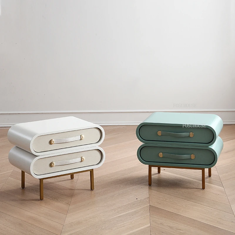 FOSUHOUSE Luxury Nordic Ins Прикроватный столик Домашние тумбочки для спальни Креативная мебель для дома Полка для гостиной Шкаф для хранения