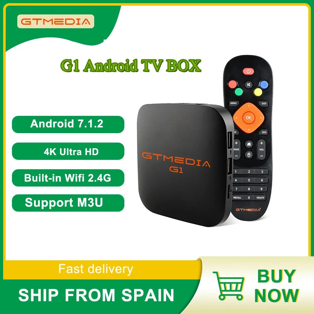 GTMEDIA G1 G4 PLUS Android Box 4K HD HEVC H.265/1080P Amlogic S905W 1 + 8 ГБ Встроенный Wifi 2,4 G HDMI телеприставка GTplayer TV Box