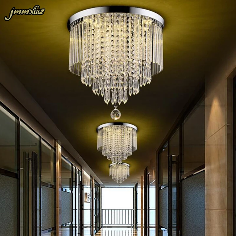 jmmxiuz Круглый проход гостиная светодиодный хрустальный потолочный светильник Балконный проход гостиная светодиодный потолочный светильник лазерный