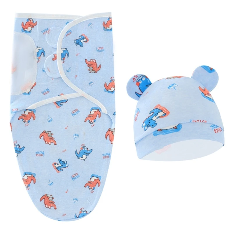 N80C Пеленальное Одеяло для Новорожденных и Шапочка для Маленьких Мальчиков И Девочек 0-6 М, Дышащий Детский Спальный Мешок, Высокоабсорбирующее Хлопковое Оберточное Одеяло