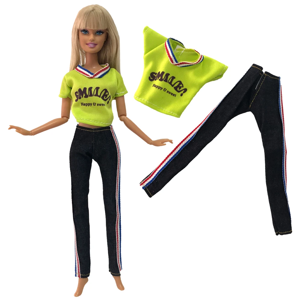 NK 1 комплект повседневной одежды принцессы 30 см, Модные повседневные брюки, спортивная одежда, подходящая для куклы Барби, подарок для девочки