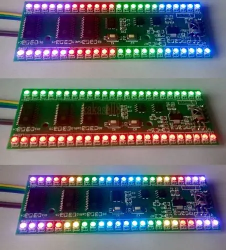 RGB MCU С регулируемым рисунком дисплея 24 светодиодных индикатора уровня VU Двухканальный измеритель