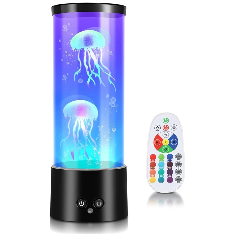 RGB лампа в виде медузы Аквариум в виде медузы с дистанционным управлением, Лавовая лампа, Цветная подсветка настроения для украшения домашнего офиса