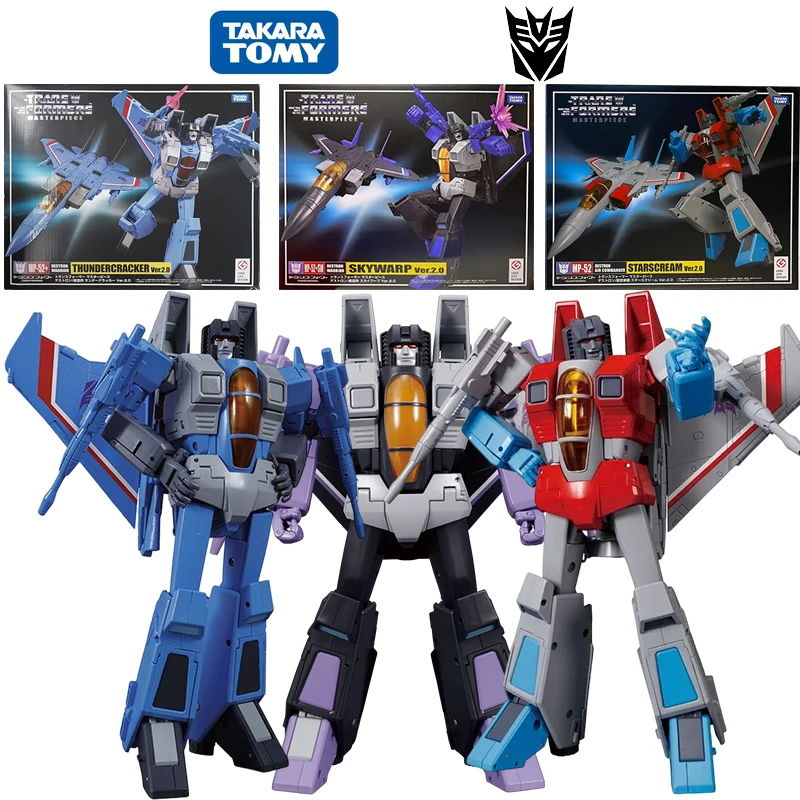 Takara Tomy Transformers Masterpiece MP-52 Starscream Thundercracker Skywarp 18 см Оригинальная фигурка из коллекции детских игрушек в подарок