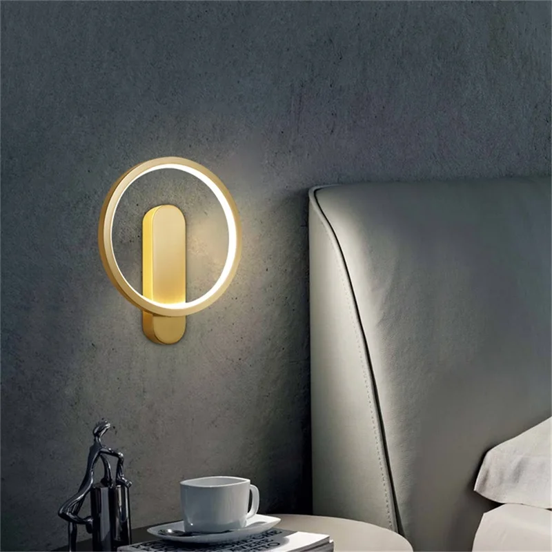 TEMAR Латунь Настенный светильник Nordic Modern Золотые бра Простой дизайн Светодиодная подсветка в помещении для украшения дома