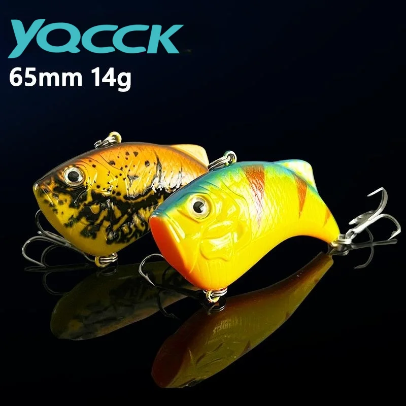 YQCCK 65 мм 14 г Тонущая Плавающая Рыболовная Приманка Высокого Качества 3D Eyes Пластиковые Вибрирующие Воблеры Жесткая Искусственная Вибрация Для Окуня И Щуки