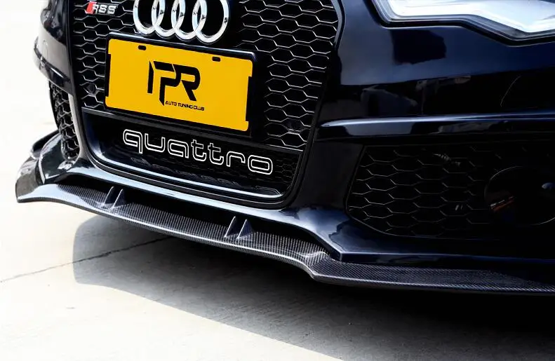Автомобильный спойлер на передний бампер из углеродного волокна, автомобильный диффузор, подходит для Audi A6 S6 RS6 C7 C7.5 2012-2017