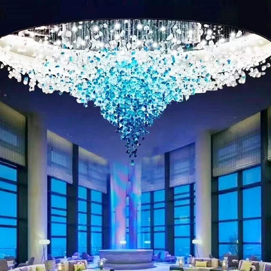 Большие роскошные светильники Cristal Современная светодиодная люстра из каменного хрусталя для гостиной, вестибюля, домашнего декора, подвесных светильников