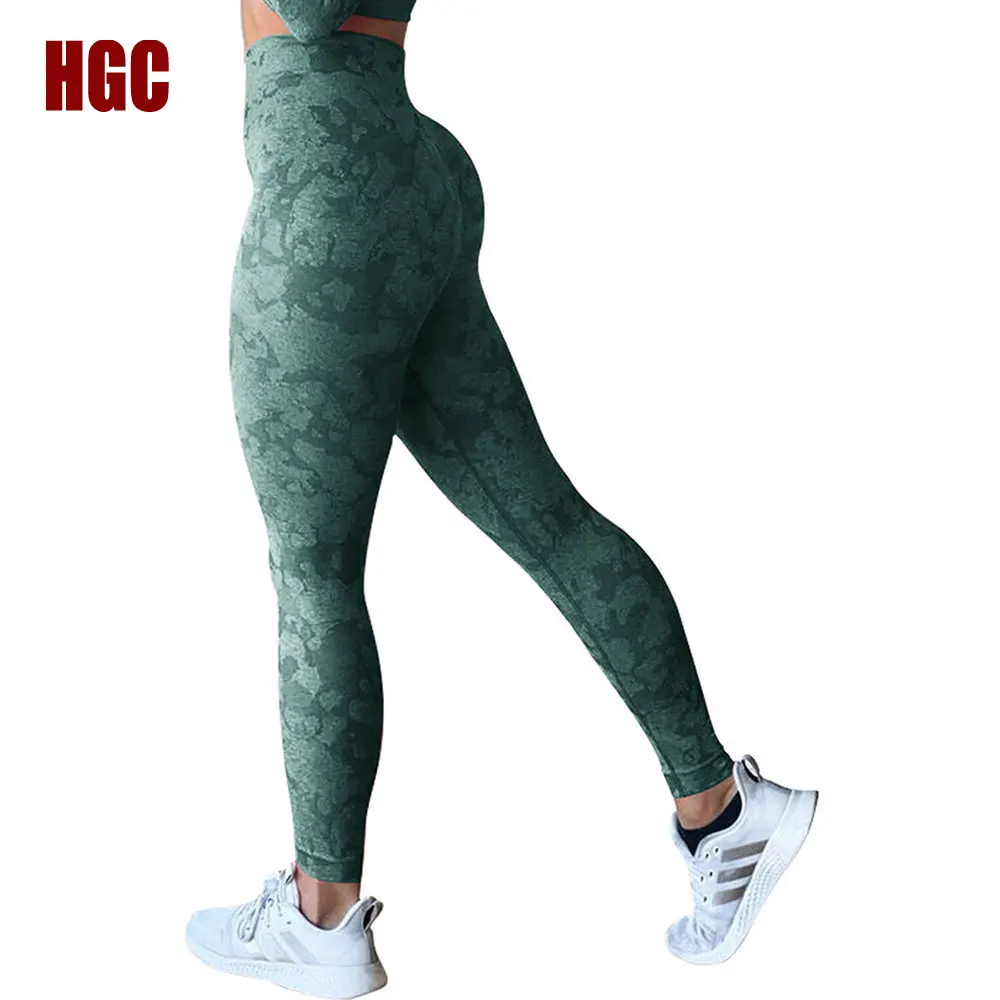 Брюки для йоги HGC, женские камуфляжные бесшовные леггинсы с высокой талией, спортивные штаны для фитнеса, Устойчивые к приседаниям, Эластичные Спортивные Активные Сексуальные колготки для спортзала