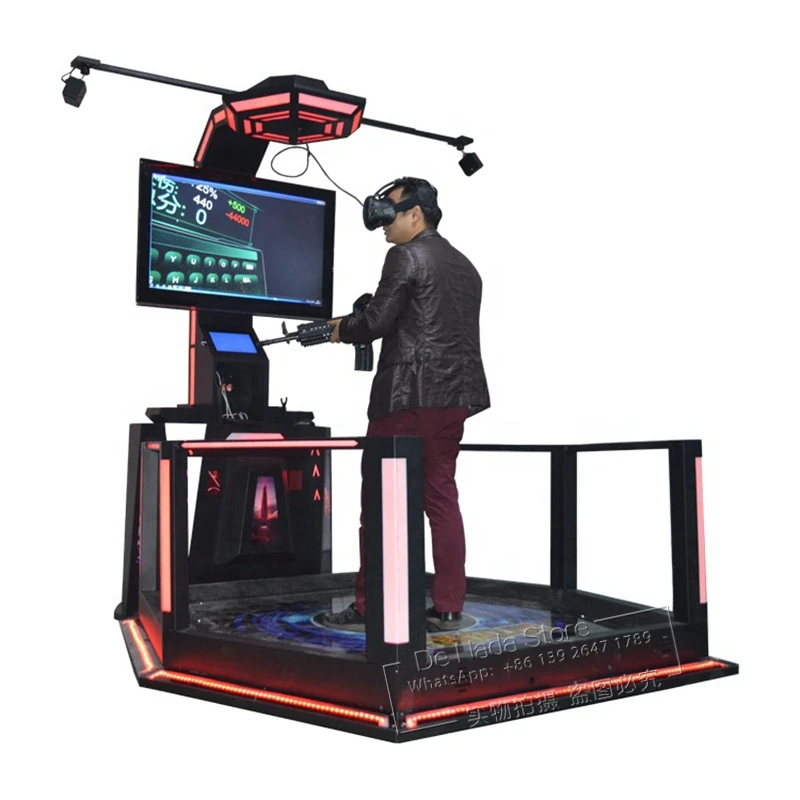 Взрослым нравится играть в развлекательное устройство Реалистичный симулятор виртуальной реальности Battle VR Walker 9D VR, Интерактивный аркадный игровой автомат с перестрелкой