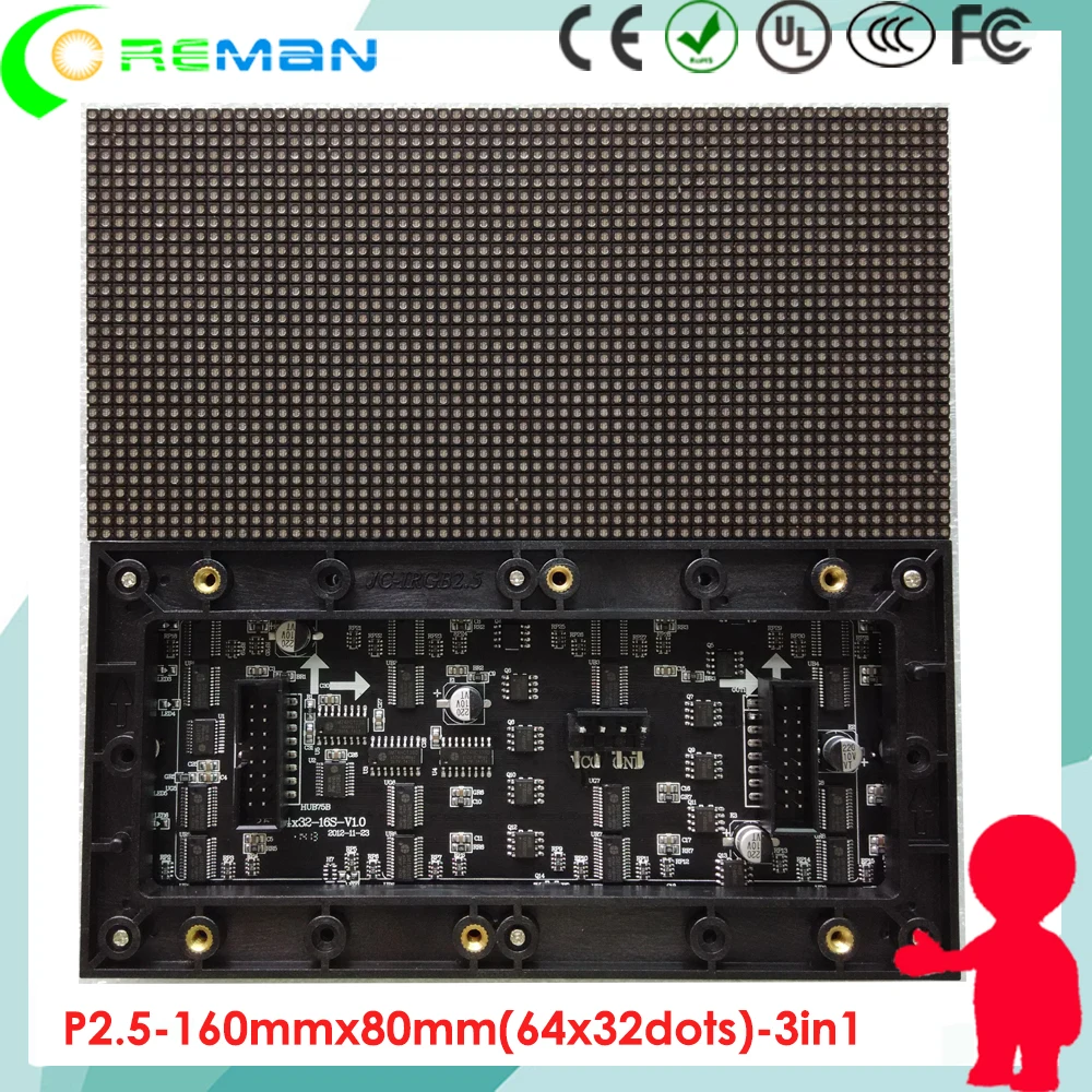 Высококачественный светодиодный модуль высокой яркости p2.5 для образца видеостены HD в помещении светодиодный модуль p2.5 160 мм x 80 мм p2.5 мм 64x32 пикселей