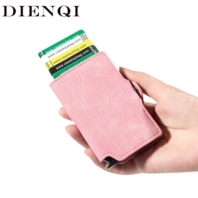 Держатель для карт с блокировкой Rfid, женские кошельки, маленький минималистичный металлический кошелек, розовые мини-кошельки для денег, женский короткий кошелек Blackpink 2021