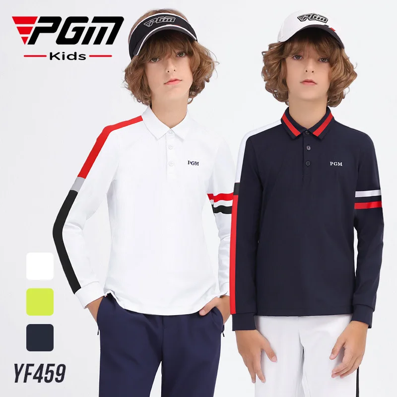 Детская одежда для гольфа PGM, Футболка с длинным рукавом Для мальчиков, Осенне-зимняя Детская одежда для гольфа, Спортивная одежда Comfort Quick Dry YF459