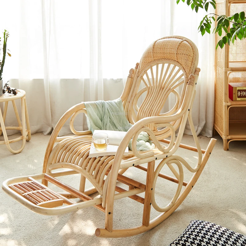 Дизайнерские уличные стулья из ротанга, современная уличная мебель, простое домашнее ленивое кресло-качалка, одноместные кресла-качалки для отдыха на балконе