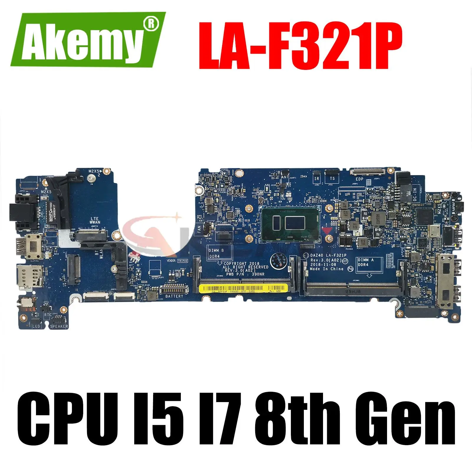 Для DELL Latitude 7490 E7490 Материнская плата ноутбука с процессором I5 I7 8-го поколения DAZ40 LA-F321P CN-0PP44F PP44F Материнская плата