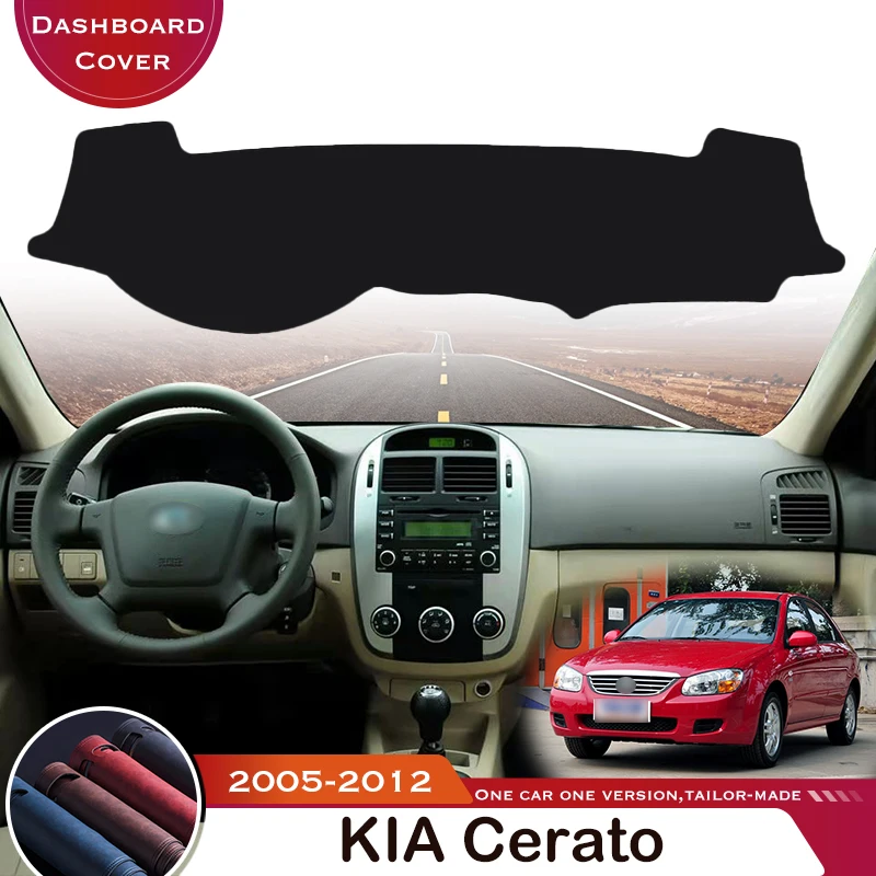 Для KIA Cerato LD 2005-2012 Автомобильный коврик для приборной панели, коврик для ковра, защита от ультрафиолета, противоскользящий чехол для автомобиля, кожаный защитный чехол для приборной панели