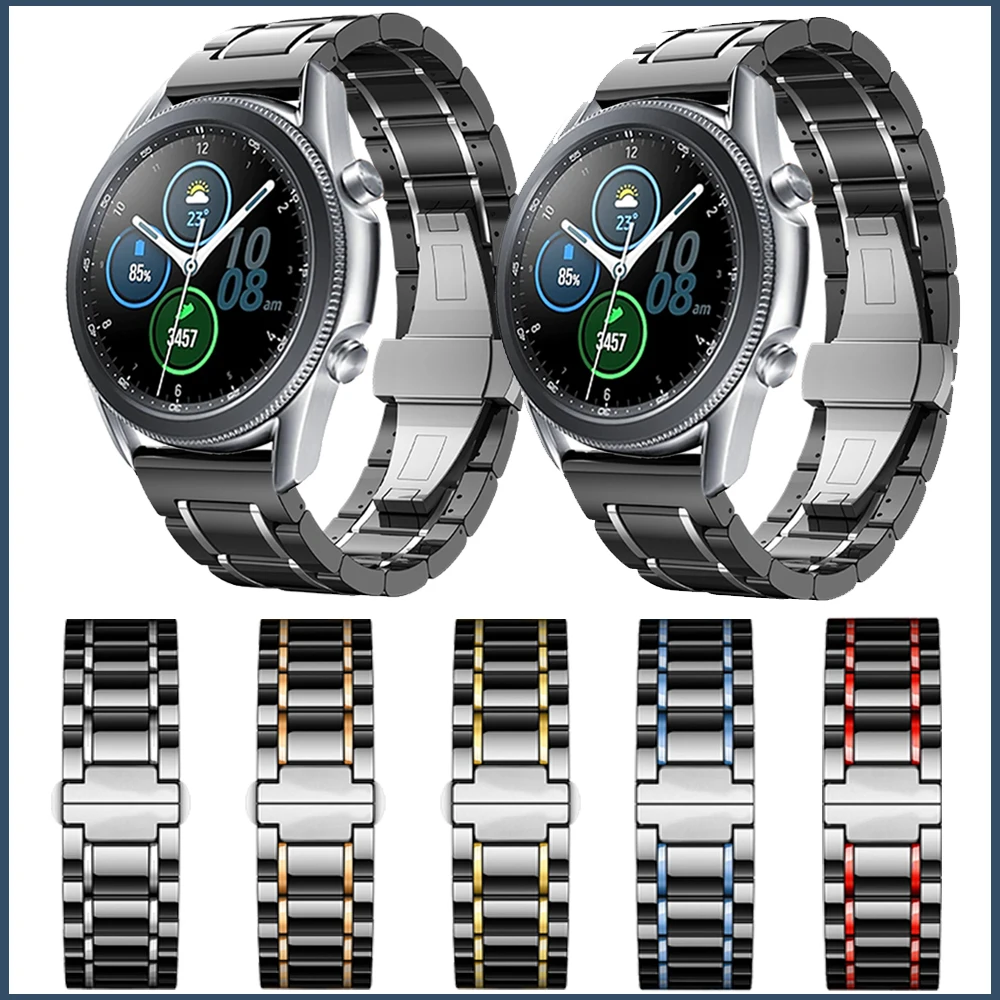 Для Samsung Galaxy Watch 3 45 мм 41 мм/Active 2/Gear S3 Ремешок Керамический Ремешок-браслет Для SamSung Galaxy Watch 46 мм 42 мм Ремешок