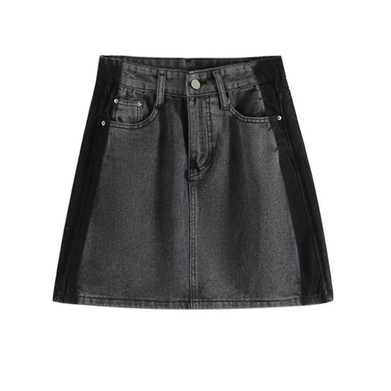 Женская тонкая джинсовая юбка с высокой талией 2022, весна-лето, модные милые дамы, крутые, горячие, для девочек, чистое желание, короткие юбки