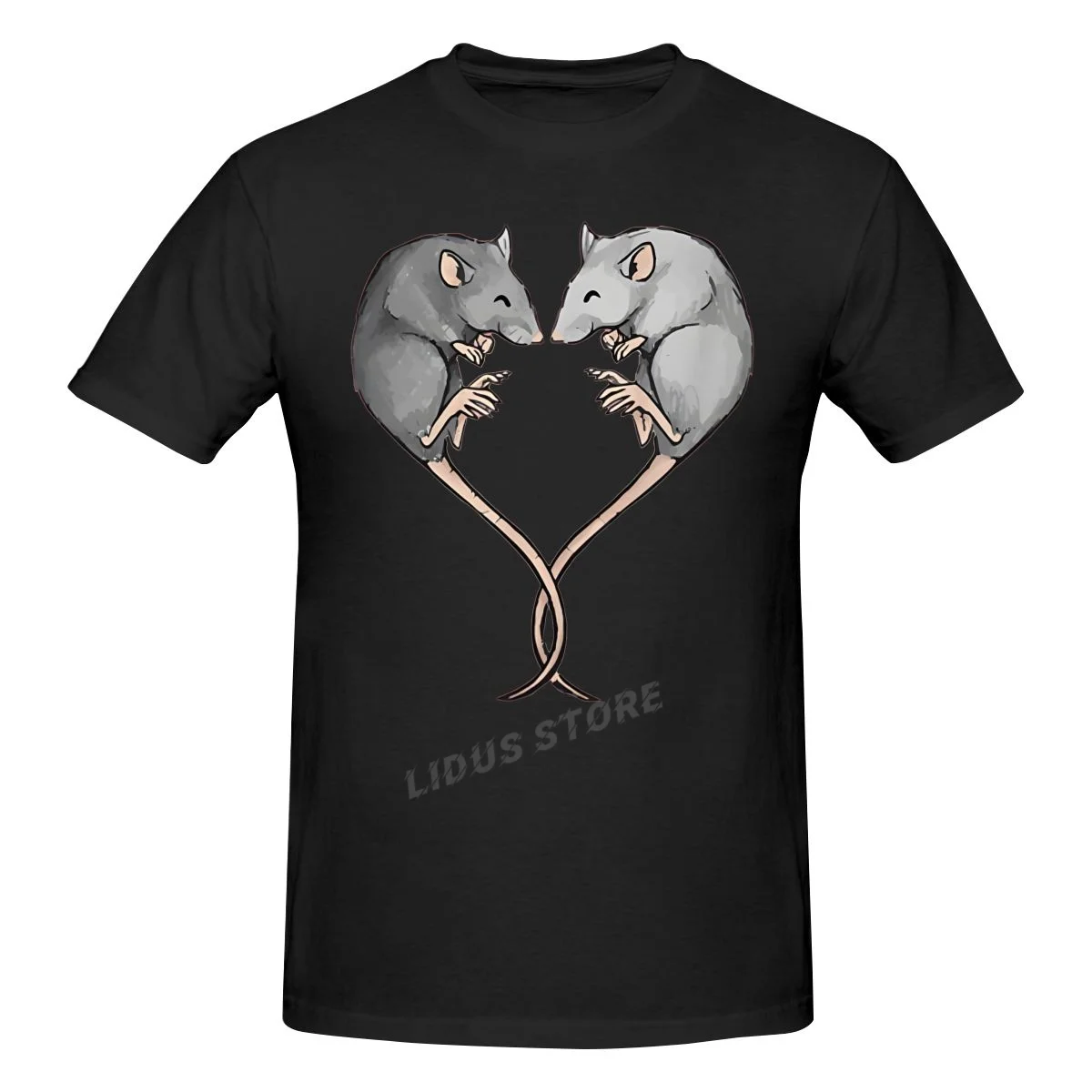 Забавные футболки с изображением крысиного сердца, хлопковая уличная одежда с коротким рукавом, подарки на день рождения, Летняя стильная футболка, мужская одежда