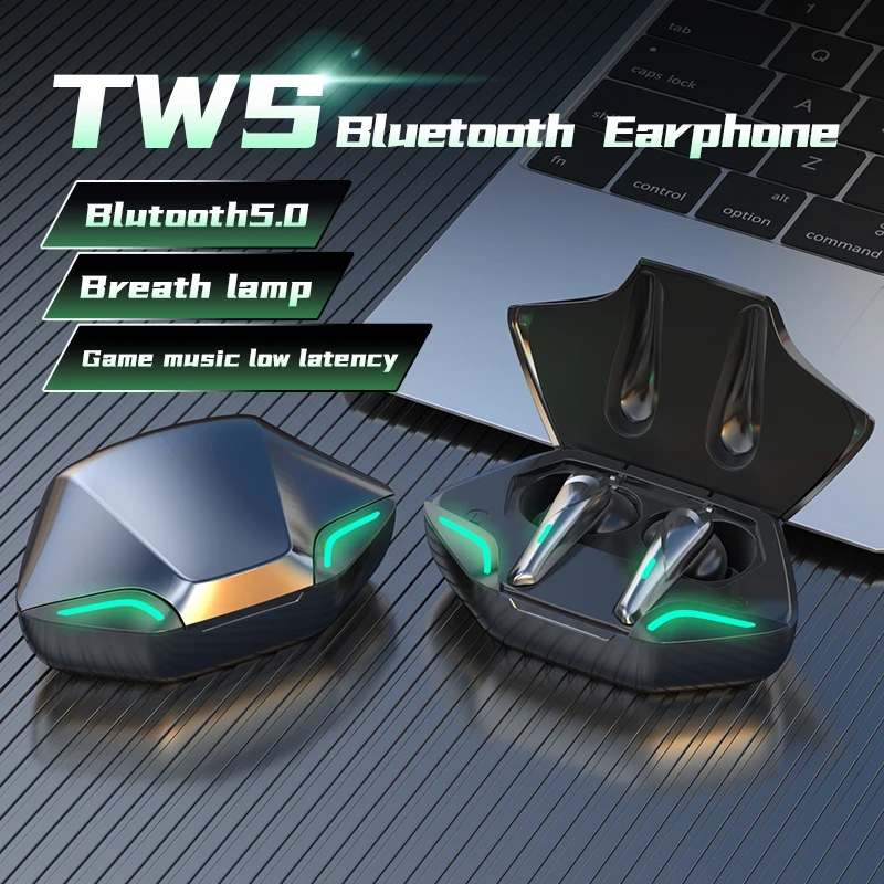Игровая гарнитура TWS Наушники Bluetooth 5.1 с низкой задержкой Беспроводные басовые сенсорные наушники G11 Наушники с шумоподавлением HD с микрофоном