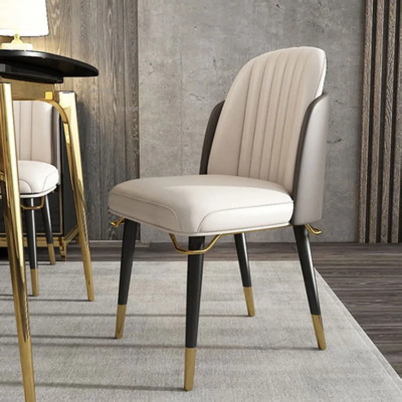 Изготовленный на заказ Кожаный стул для столовой в гостиной в итальянском стиле, Простая мебель для дома, Дизайнерский стул со спинкой, Стулья для отдыха в спальне, Гостиничные кресла