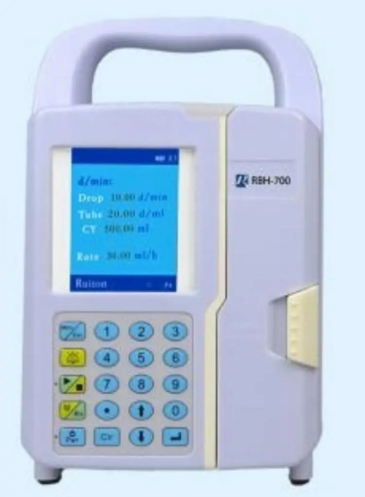 Инфузионный насос Ruibo RBH-700 с полноэкранным отображением библиотеки типов пробирок с функцией записи и встроенным инфузионным устройством