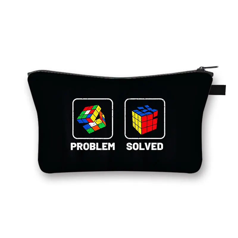 Красочный кубик Рубика, клетчатая косметичка с математической формулой, женские косметички, сумки для девочек, забавные косметички