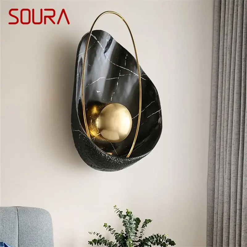 Креативный настенный светильник SOURA Nordic, бра, современная светодиодная лампа с жемчужным абажуром, светильники для дома, гостиной